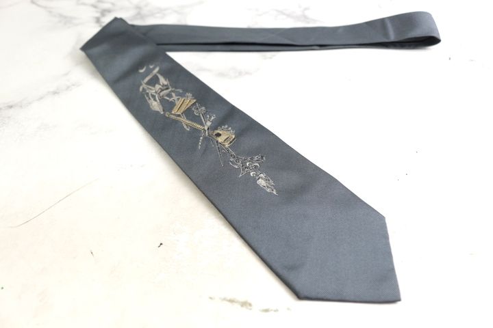 ドミニクフランス クラウン ブランド ネクタイ 刺繍 高級 シルク
