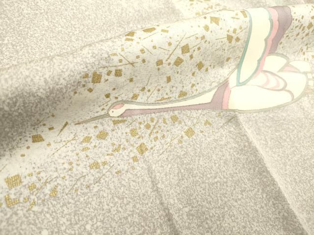 平和屋着物▽訪問着 単衣 風景文 暈し染め 金銀彩 正絹