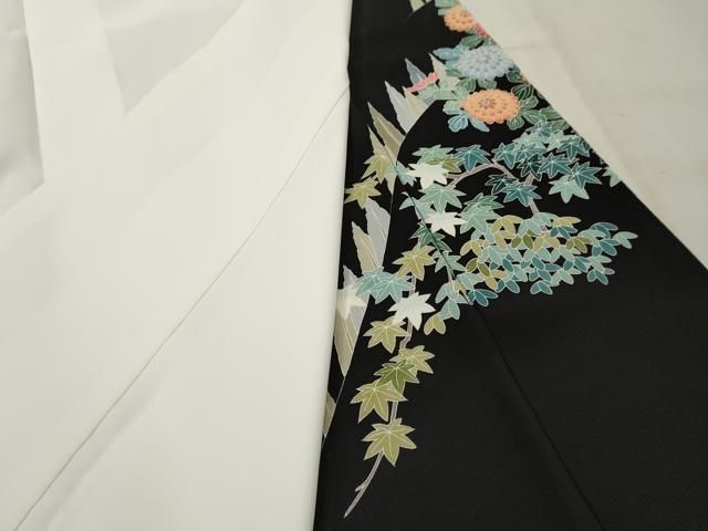 平和屋着物□豪華黒留袖 友禅 作家物 浜松風景花文 暈し染め 正絹 逸品