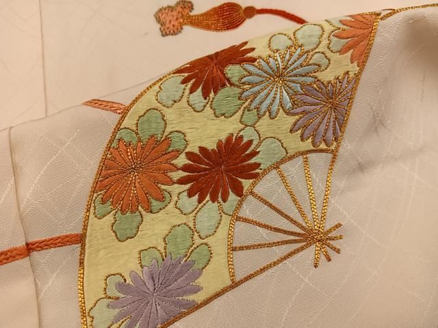 平和屋着物 豪華色留袖 扇面鴛鴦花文 暈し染め 金彩 正絹 逸品