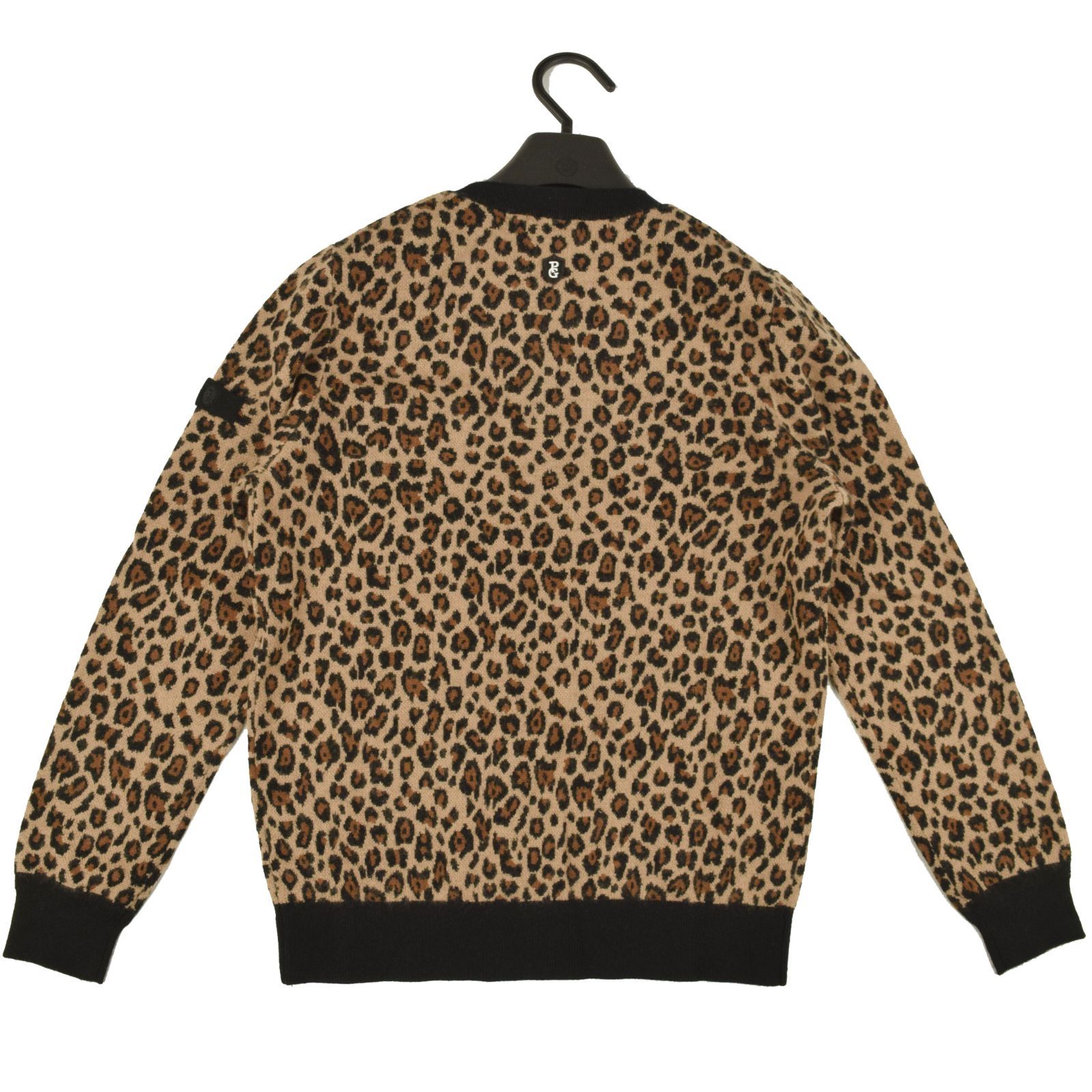 サイズ：2・L・新品】パーリーゲイツ レオパード柄 カシミヤ混 クルー