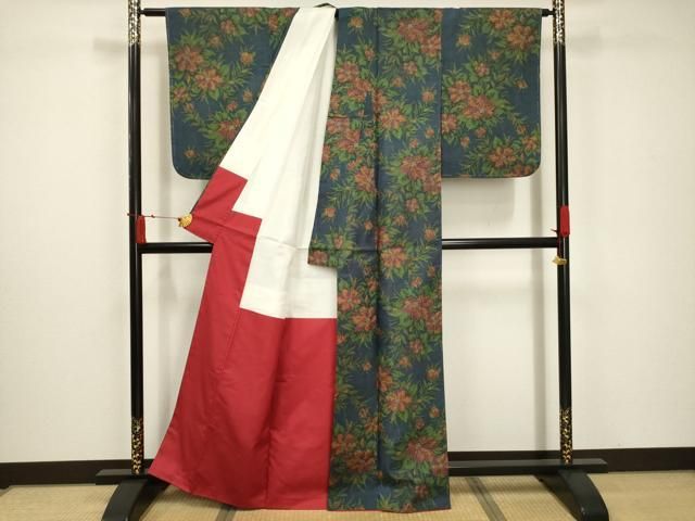 平和屋着物□本場染大島紬 草花文 正絹 逸品 AABC5297sx - メルカリ