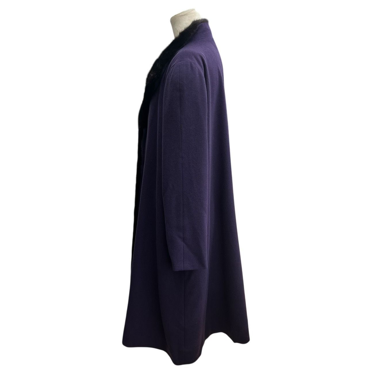 GINZA Maggy 銀座マギー ハーフコート カシミヤ100％ パープル ファー