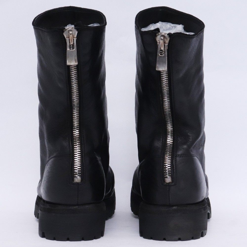 27cm相当 GUIDI バックジップバイカーブーツ サイズ42 ブラック 788V