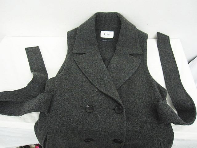 LrdR New Normal チェスターコートベスト ジレ グレー ウエストベルト