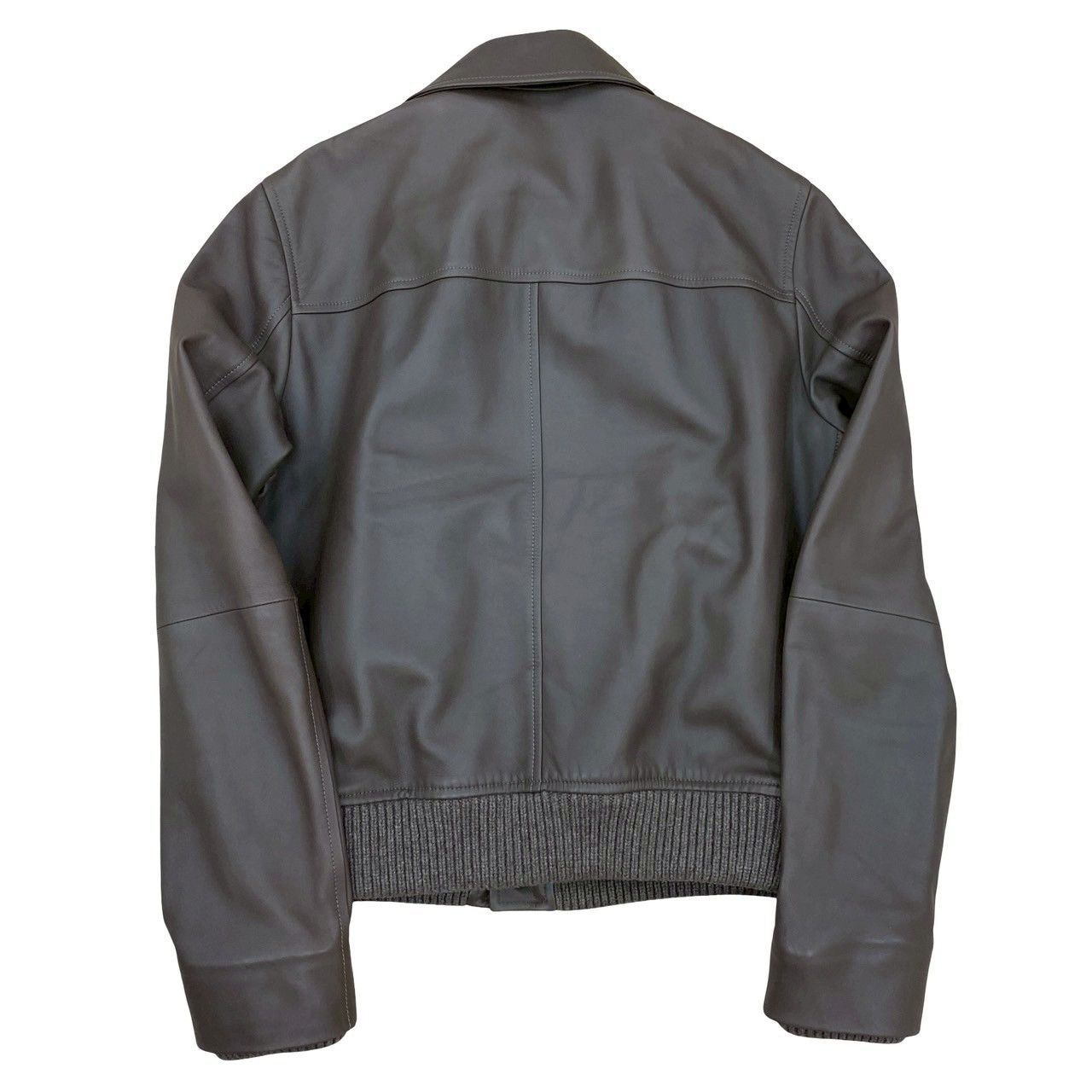 極 美品 希少品 LOEWE ロエベ レザー ジャケット 羊革 シルク リブ