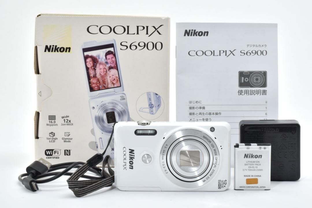 627 美品 Nikon ニコン COOLPIX S6900 クールピクス ホワイト デジタル