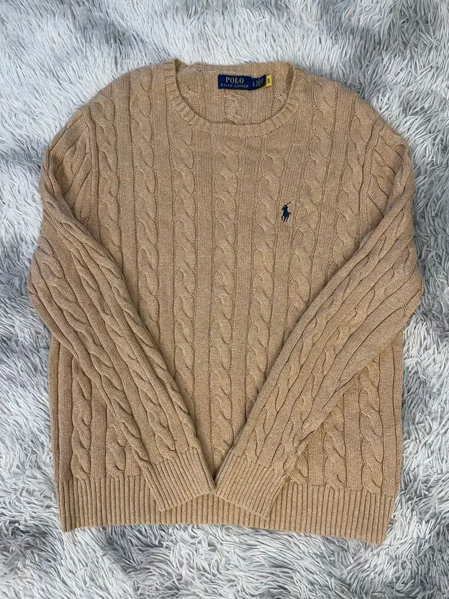ポロ ラルフローレン ケーブルニット ベージュ - メルカリ