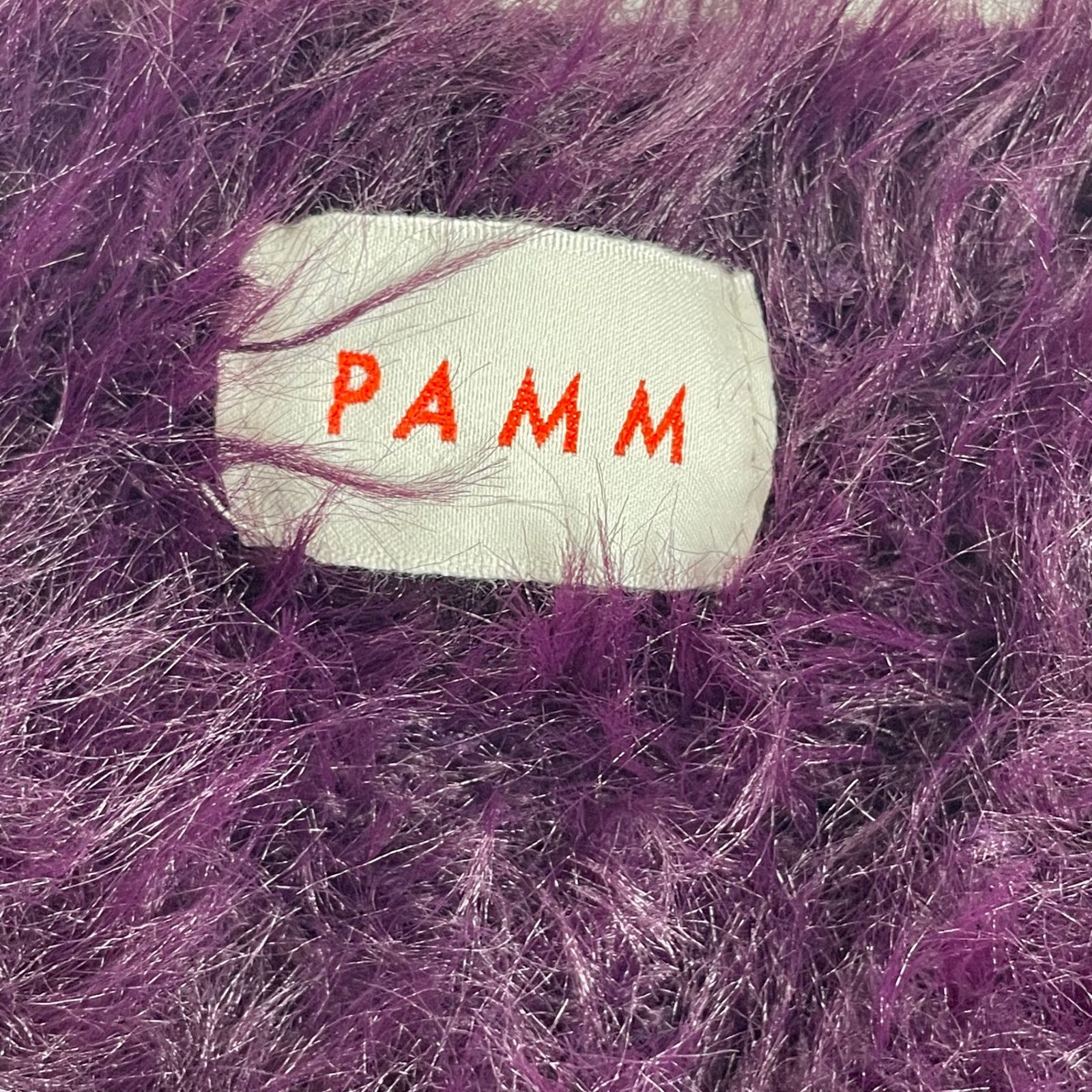 PAMM パム / けものがれのシャギーニットベスト パープル アーガイル 