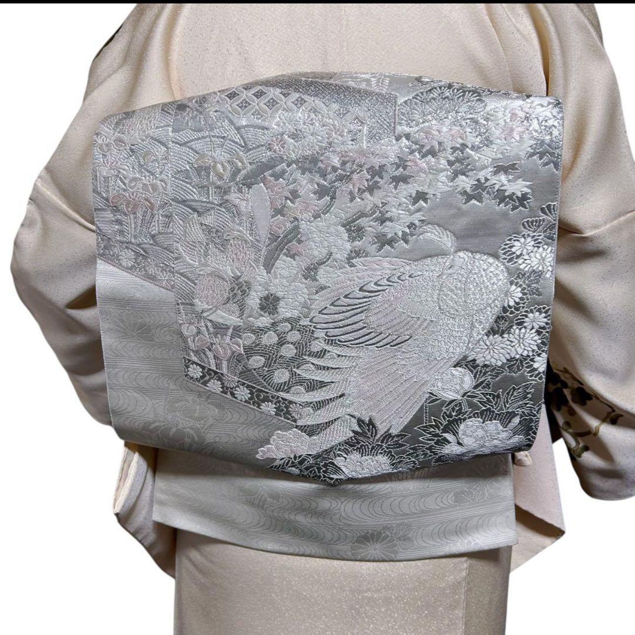 美品 袷 正絹 蘇州刺繍 相良刺繍 訪問着 フルセット 西陣唐織プラチナ