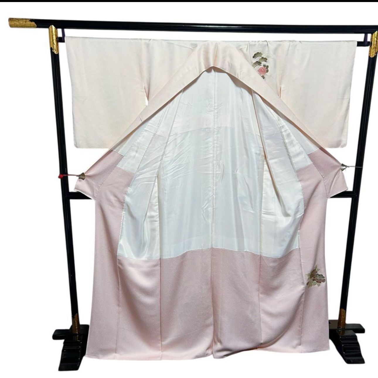 美品 袷 正絹 蘇州刺繍 相良刺繍 訪問着 フルセット 西陣唐織プラチナ