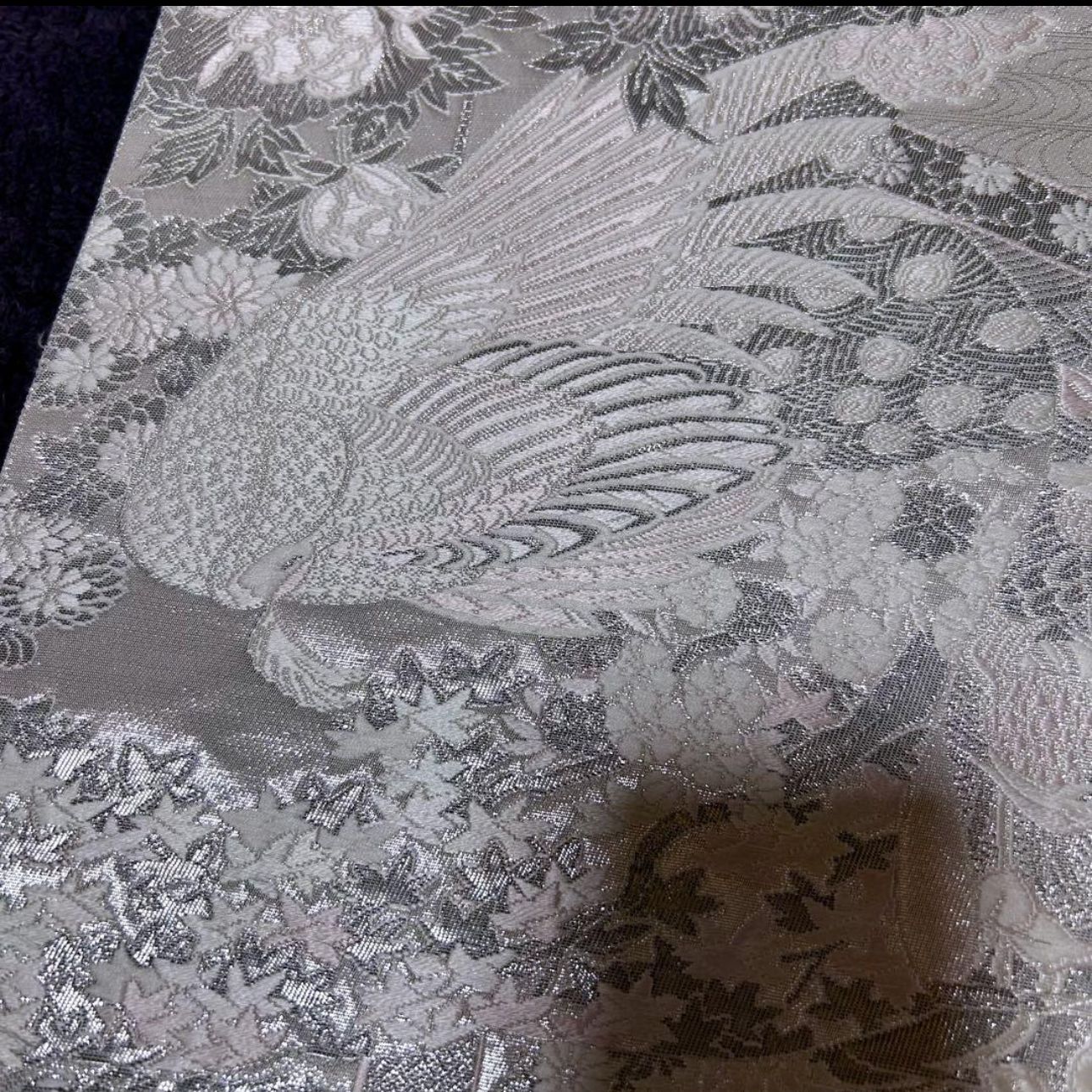 美品 袷 正絹 蘇州刺繍 相良刺繍 訪問着 フルセット 西陣唐織プラチナ