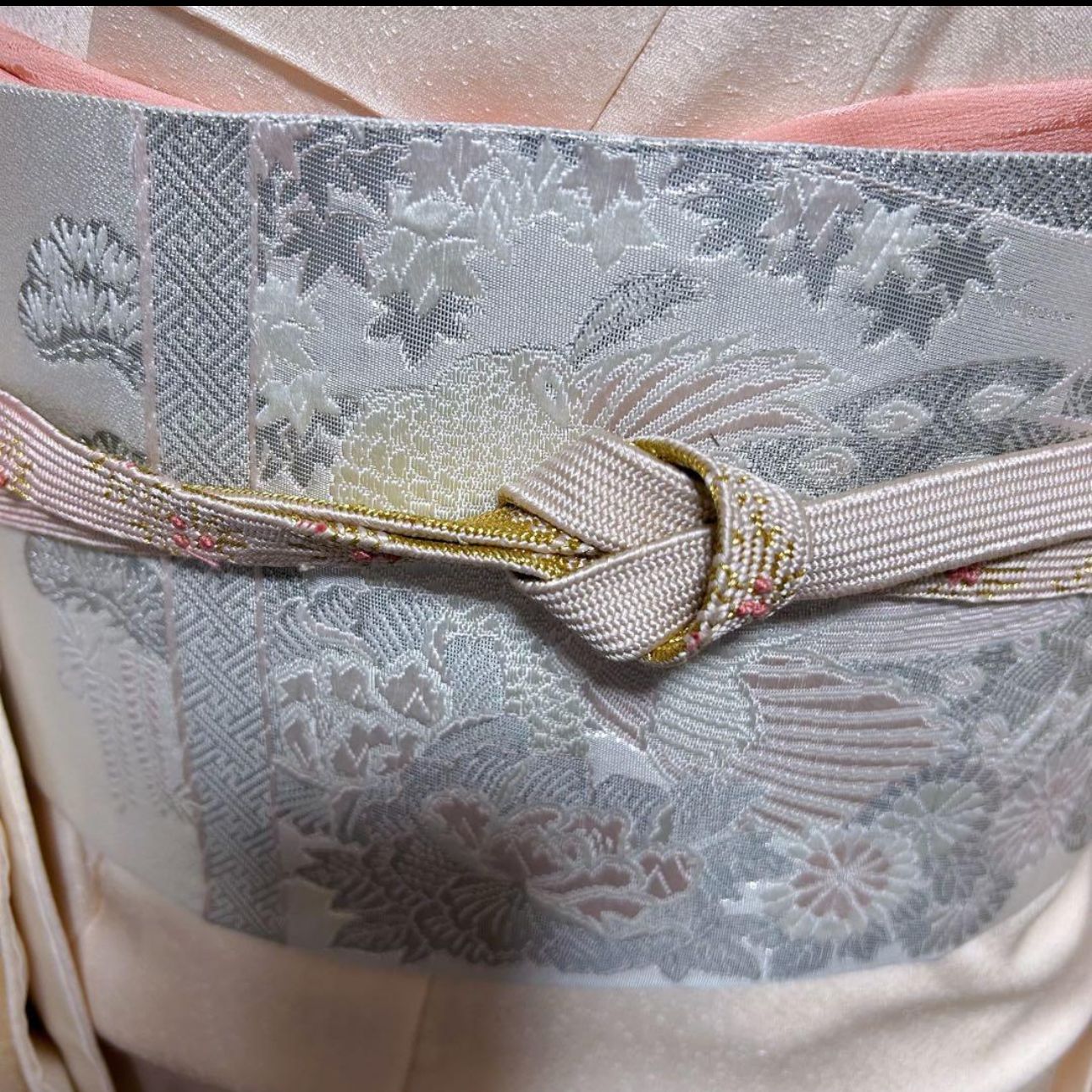 美品 袷 正絹 蘇州刺繍 相良刺繍 訪問着 フルセット 西陣唐織プラチナ