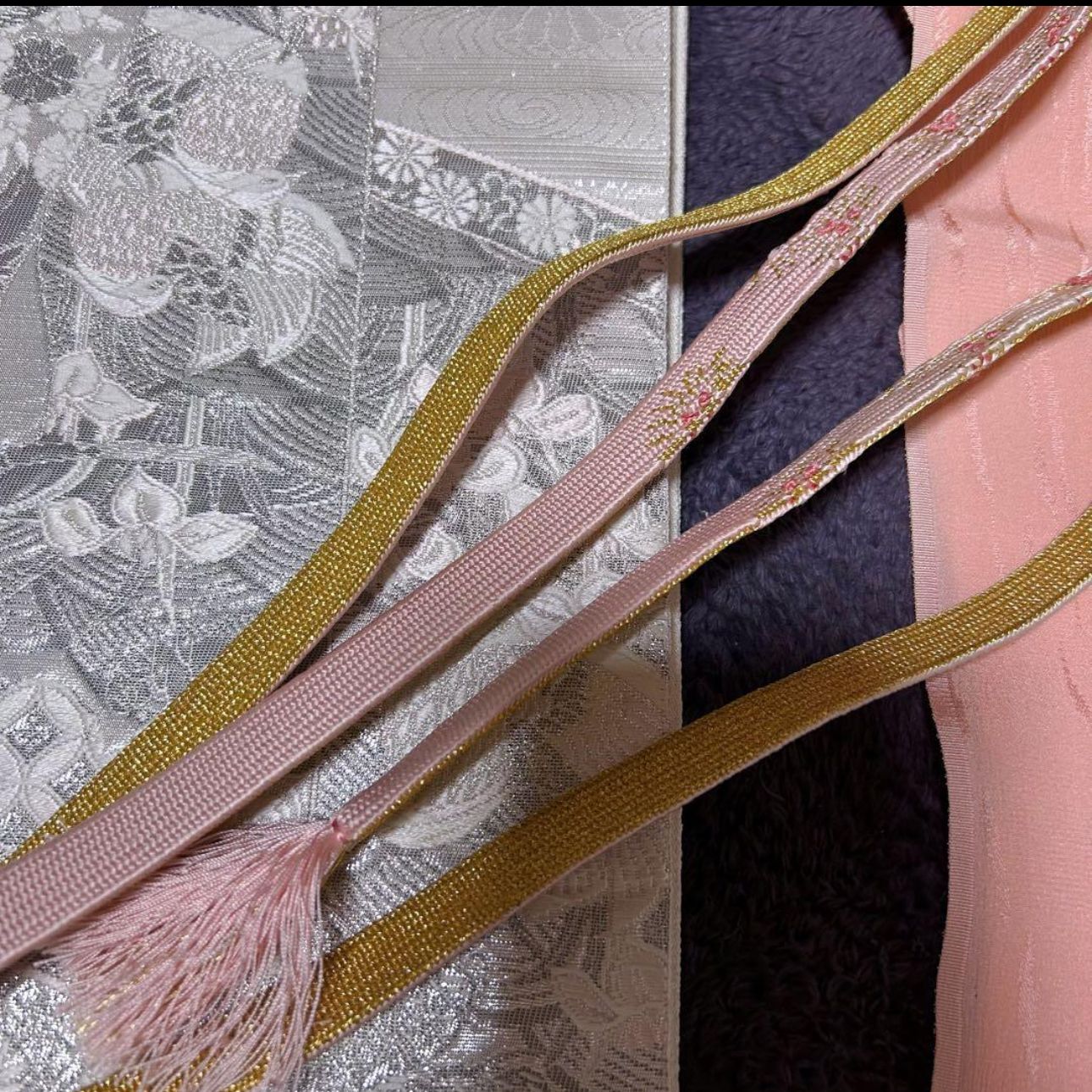 美品 袷 正絹 蘇州刺繍 相良刺繍 訪問着 フルセット 西陣唐織プラチナ