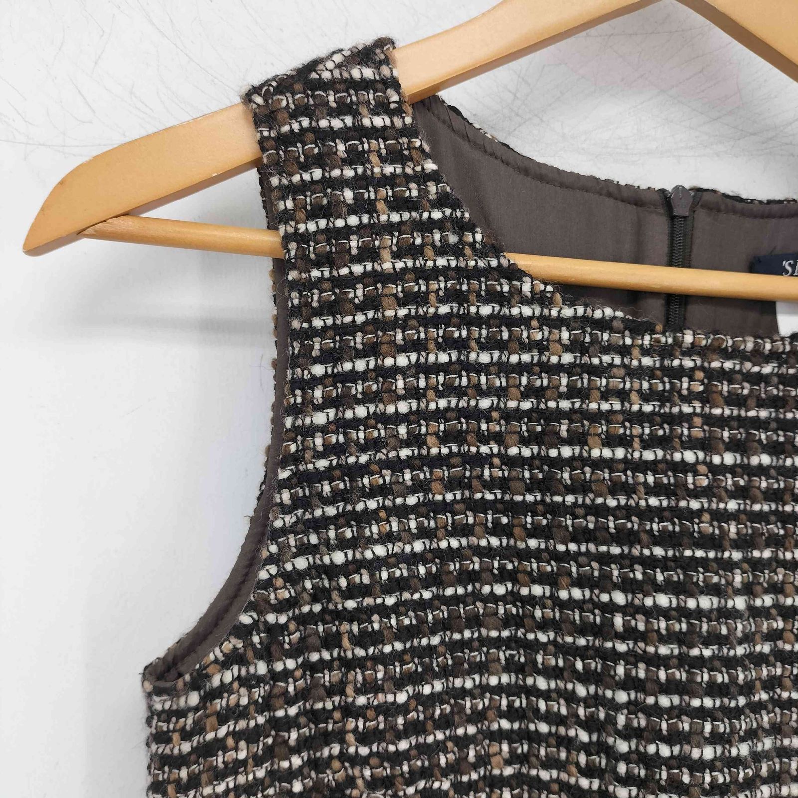 エスマックスマーラ S Max Mara ウール ツイード ノースリーブ