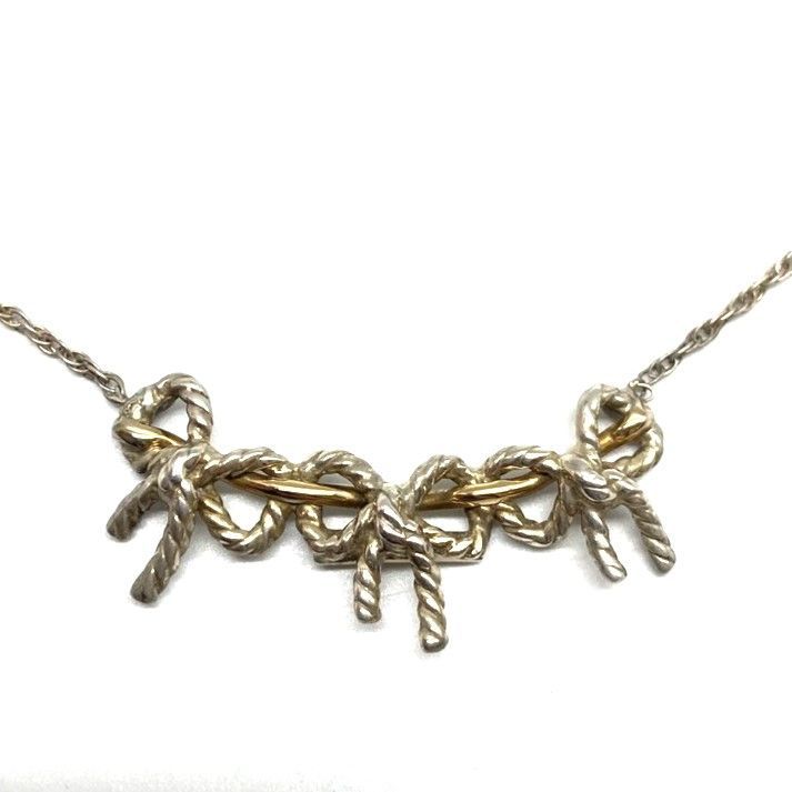 ティファニー　トリプルツイストリボンネックレス　シルバー/ゴールド　中古 ティファニー トリプルツイストリボンネックレス シルバー/ゴールド