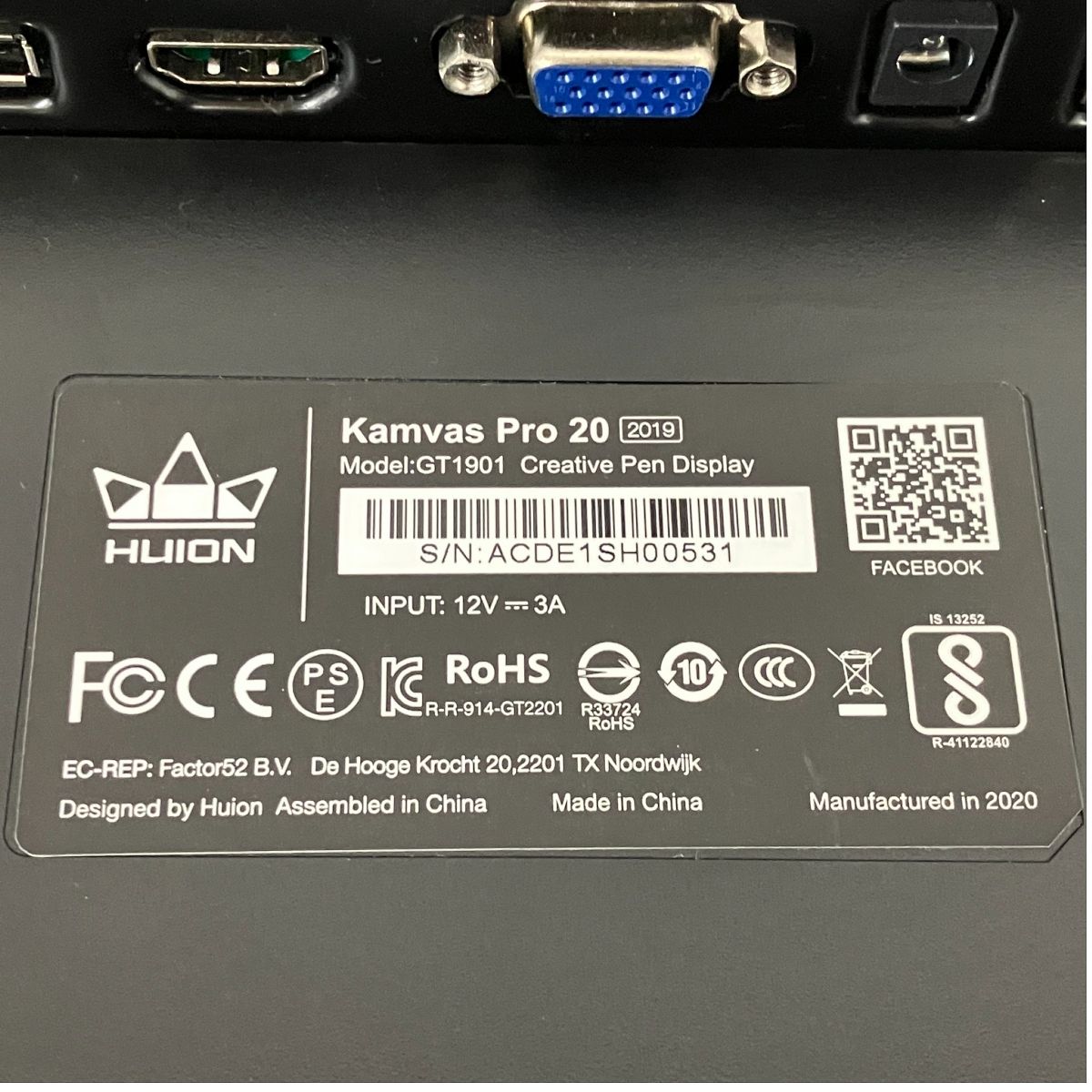 HUION 液晶ペンタブレット Kamvas Pro20 2019 中古 Huion Kamvas Pro 20(2019) Drawing Monitor Pen Display 19.5 Inch