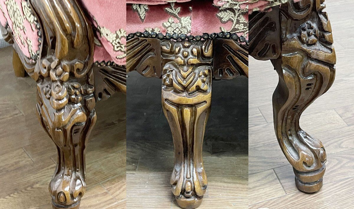 □3人掛けソファ バロック調 金華山 ヨーロッパ家具 トリプルソファ