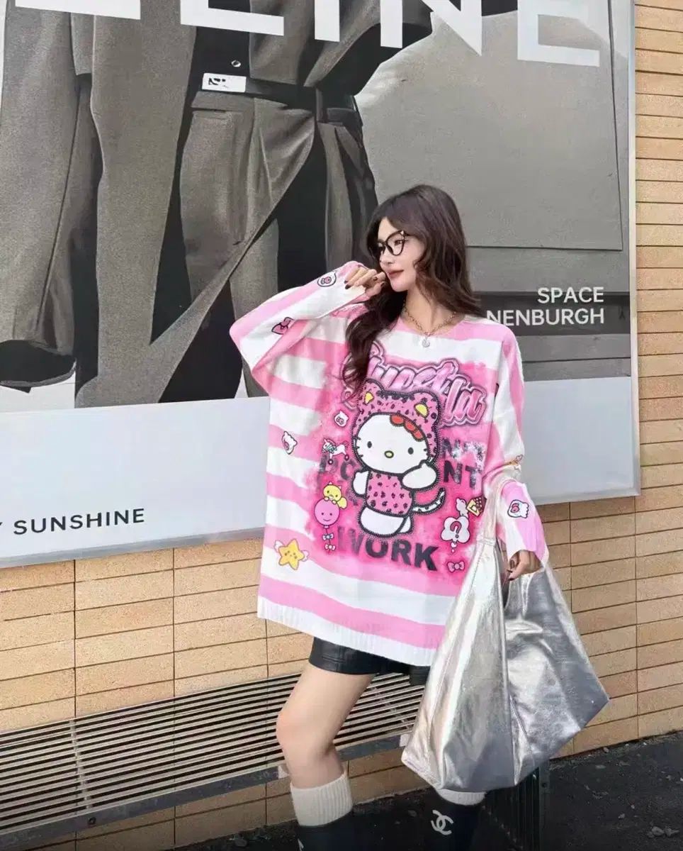 ハローキティ ストライプ 長袖 Tシャツ ピンク1 (free(XL)) - メルカリ