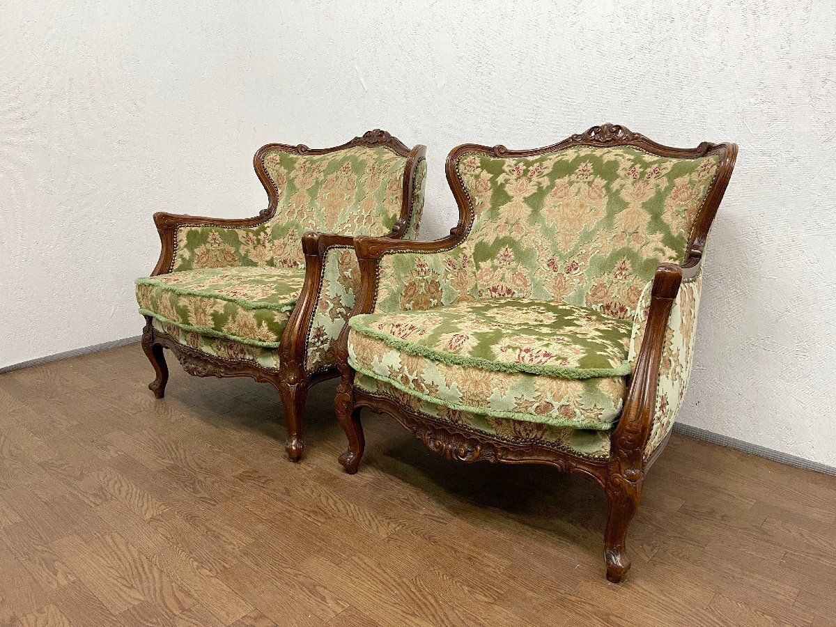 3001【アームチェア】ルイ15世様式　ロココ調　猫足　ヴィンテージ◎ 3001【アームチェア】ルイ15世様式 ロココ調 猫足 ヴィンテージ