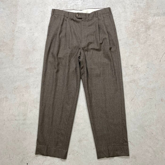 80年代 USA製 Patrick James 2タック チェック テーパード ウール