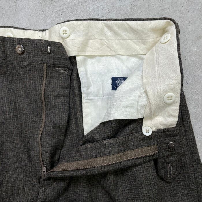 80年代 USA製 Patrick James 2タック チェック テーパード ウール