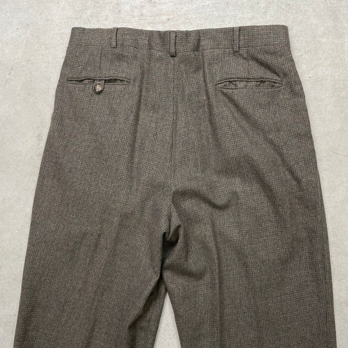 80s usa製 2タック ウールスラックス W35 80年代 USA製 Patrick James 2タック チェック テーパード ウール