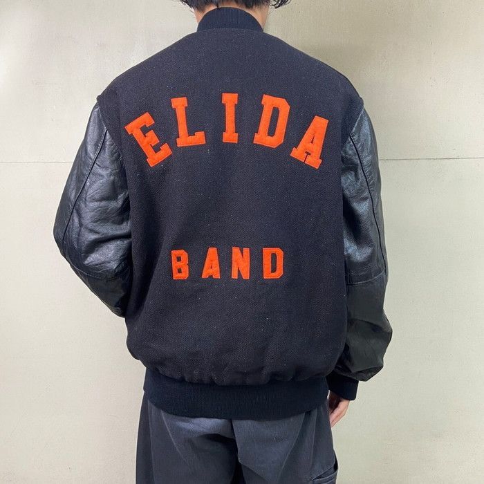 80年代 USA製 HOLLOWAY ウールスタジャン ワンポイントロゴ刺? メンズ