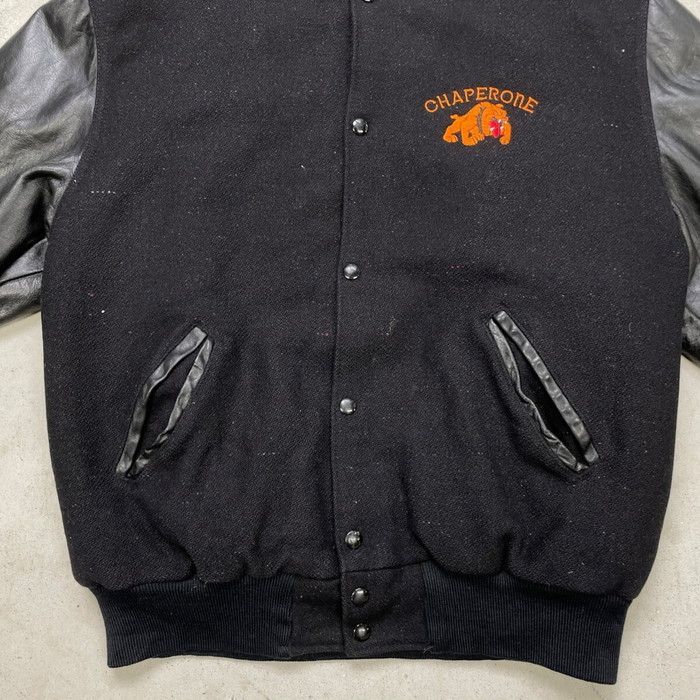 80年代 USA製 HOLLOWAY ウールスタジャン ワンポイントロゴ刺? メンズ