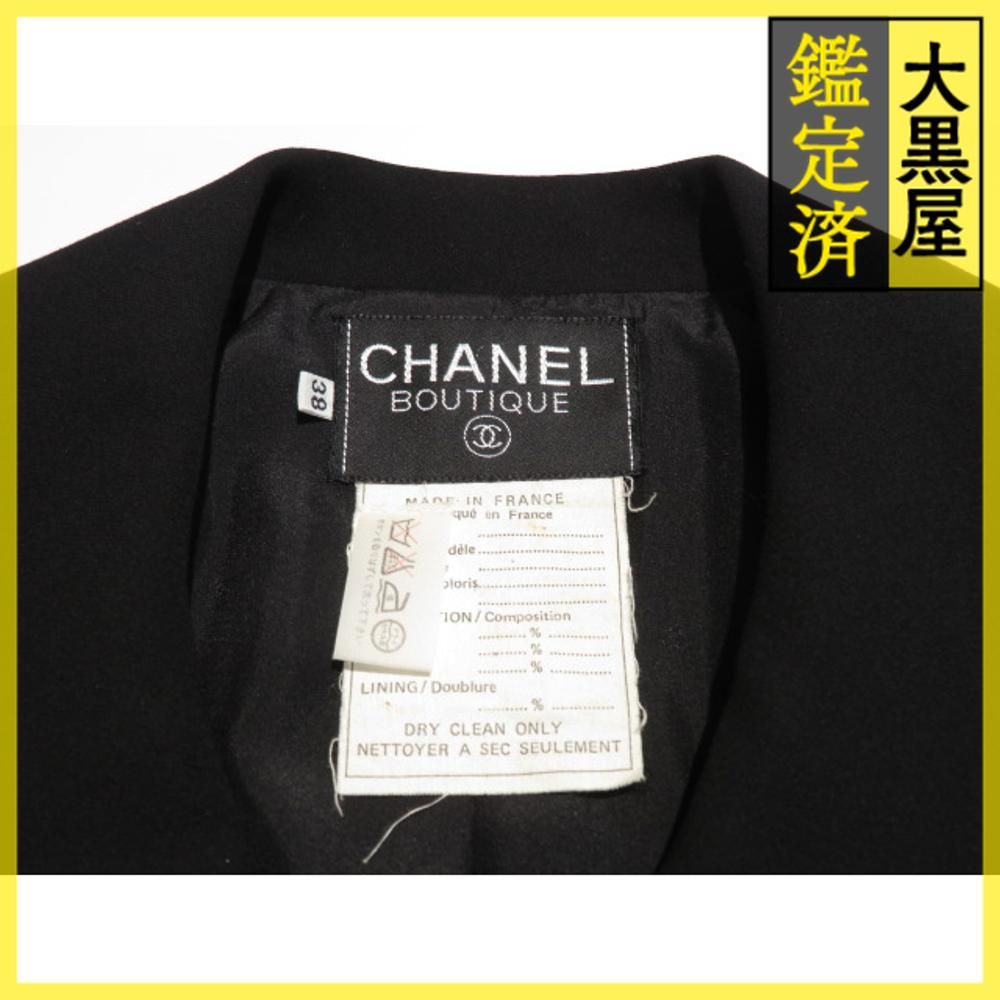 CHANEL テーラードジャケット ブラック 38 シャネル CHANEL 99A サイズ42 ツイード テーラード ジャケット