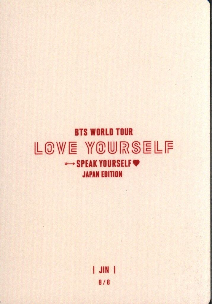 BTS 2019 LOVE YOURSELF SPEAK YOURSELF JAPAN EDITION JIN ミニフォト