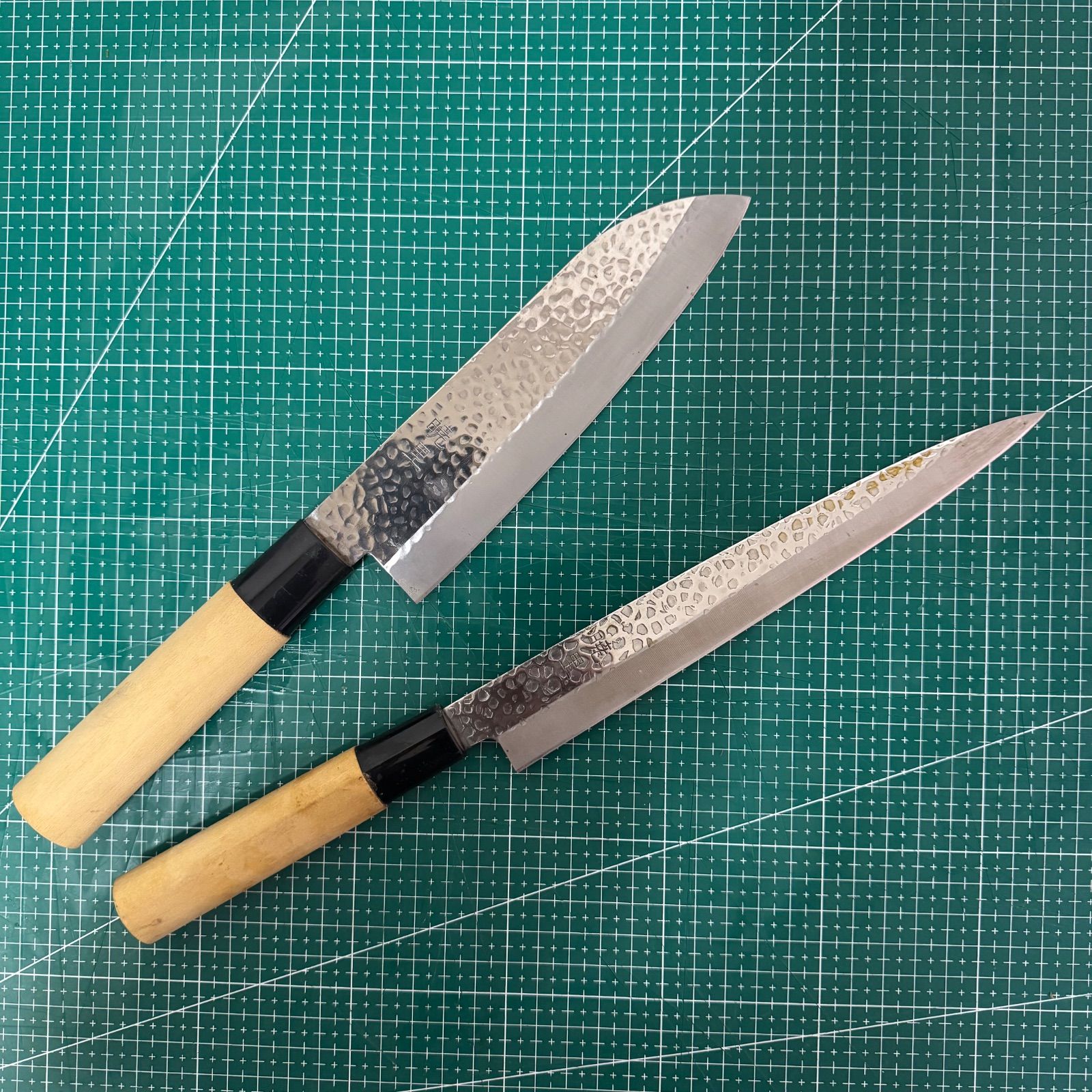 中古良品】暁里 古流和包丁 2点セット☆三徳170mm 柳刃205mm☆刃こぼれ