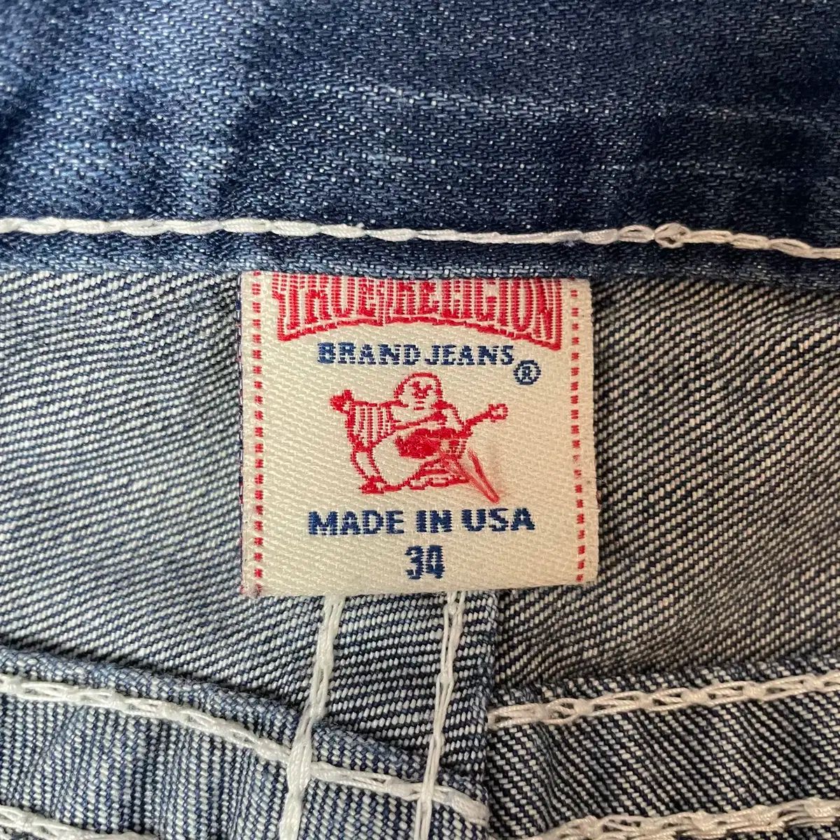 トゥルーレリジョン 白ステッチデニムW29 ストレート 34) トゥルー