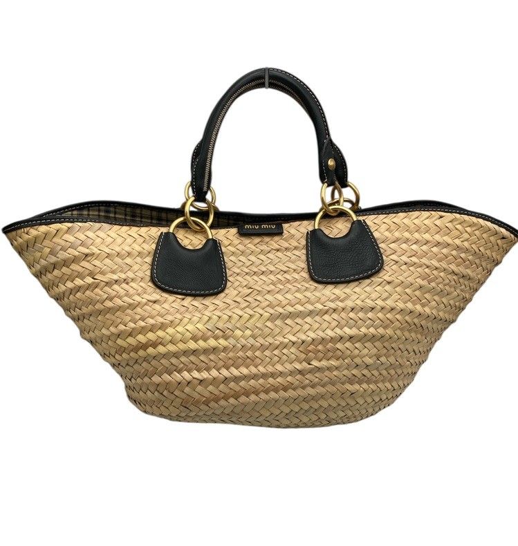 miumiu ミュウミュウ カゴバッグ レディース ラフィア ストロー トート