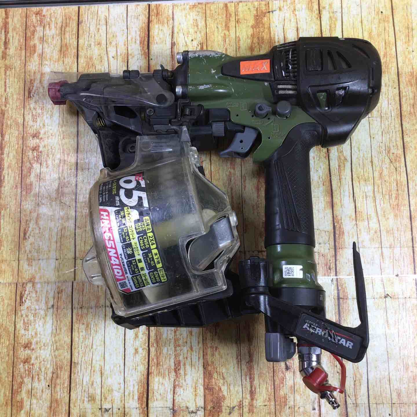 マックス MAX 高圧エア釘打ち機 HN-65 N 4 D _ミリタリーグリーン