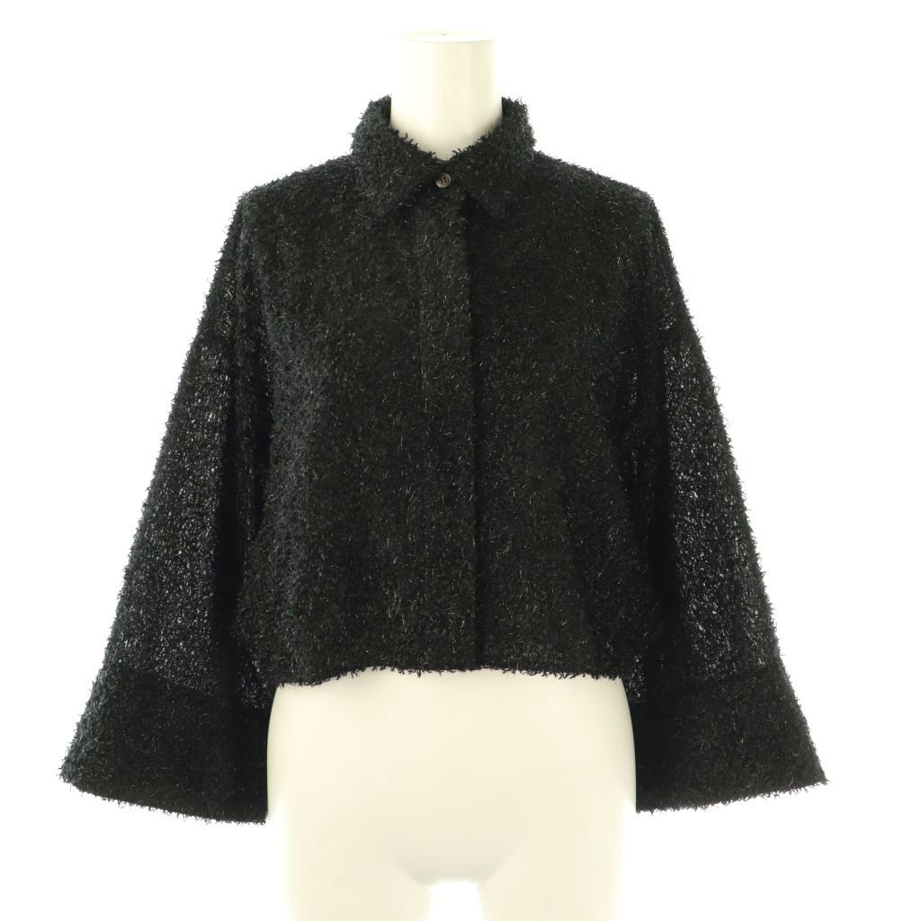 【中古】シーニュ Cygne ツッキリブラウス Paul シャツ クロップド シャギー F ブラック /ES ■OS レディース シーニュ Cygne ツッキリブラウス Paul シャツ クロップド シャギー F