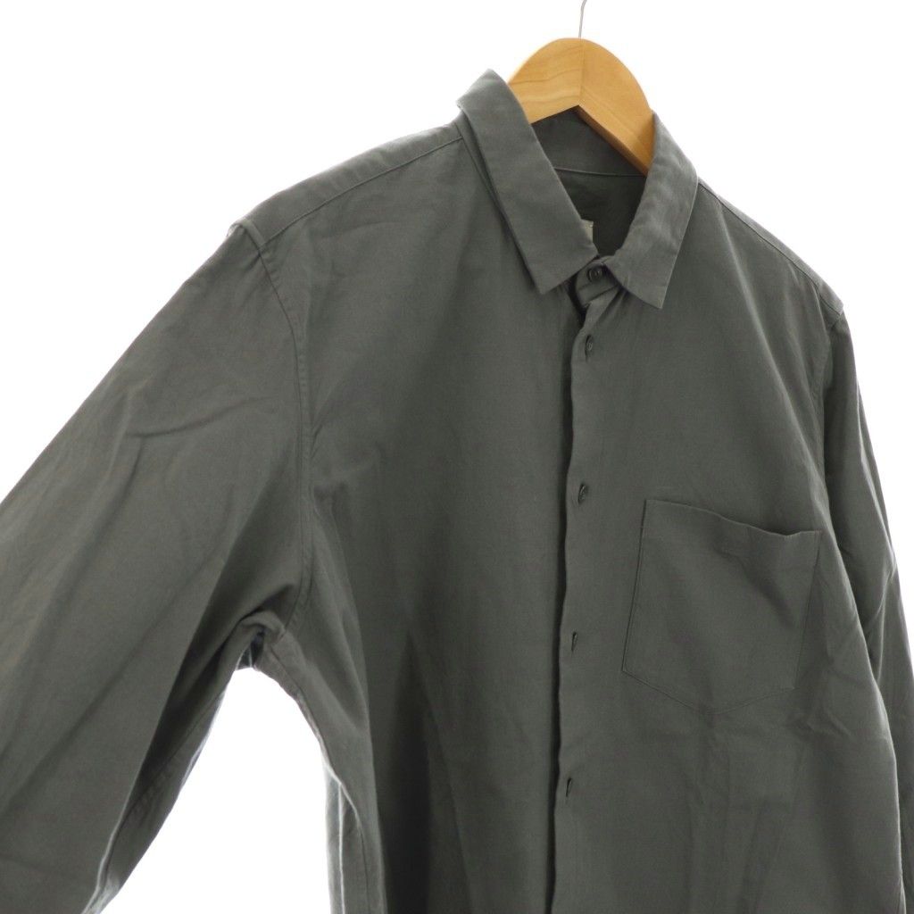 美品✨ ATON エイトン カシミア混 ブロードシャツ 長袖シャツ グレー 美品✨ ATON エイトン カシミア混 ブロードシャツ 長袖シャツ グレー