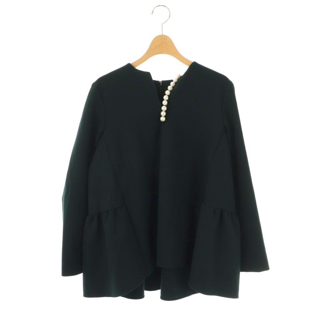 ヨーコチャン YOKO CHAN 23年 フェイクパールバックティアードブラウス