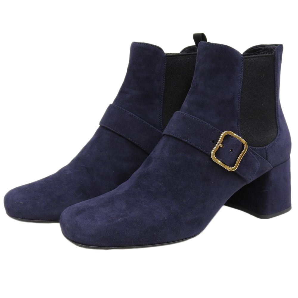 PRADA プラダ 美品 チャンキーヒール サイドバックル スエード