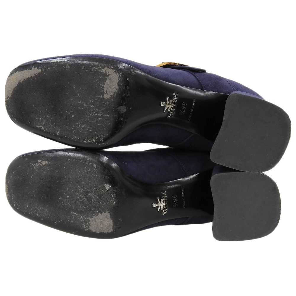 PRADA プラダ 美品 チャンキーヒール サイドバックル スエード