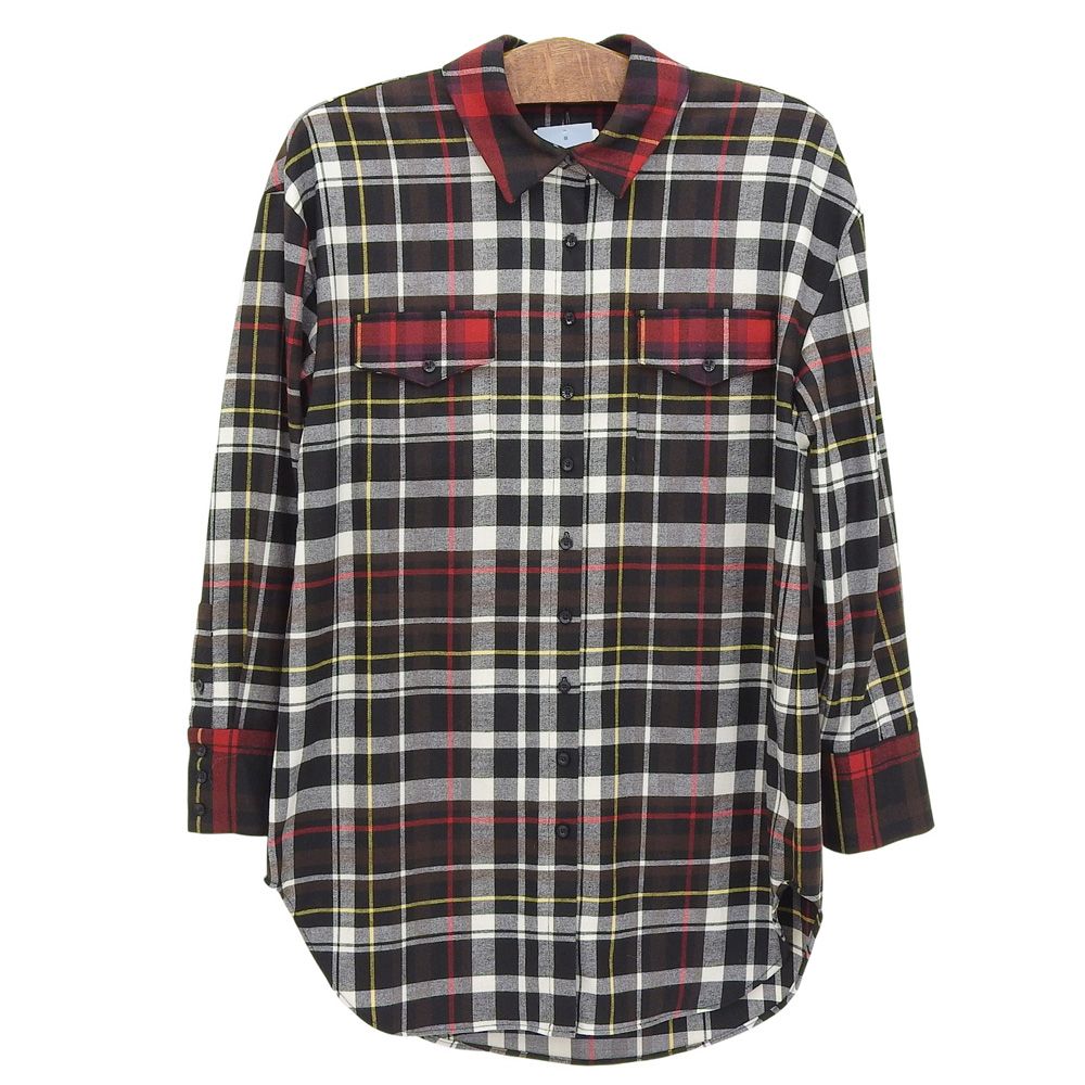 alice olivia アリスオリビア チェック ロングスリーブ シャツ トップス レディース マルチ M