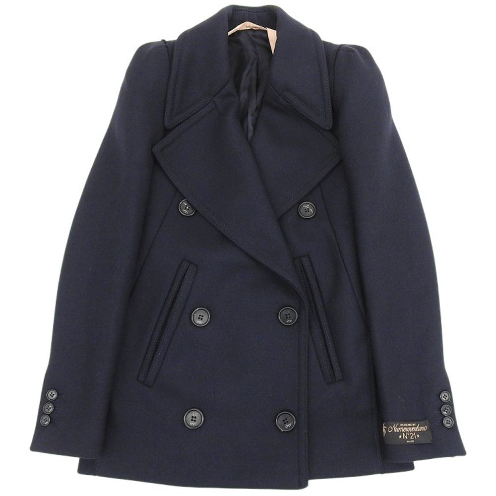 N゜21 ヌメロ ヴェントゥーノ ウール コート アウター レディース ネイビー 36