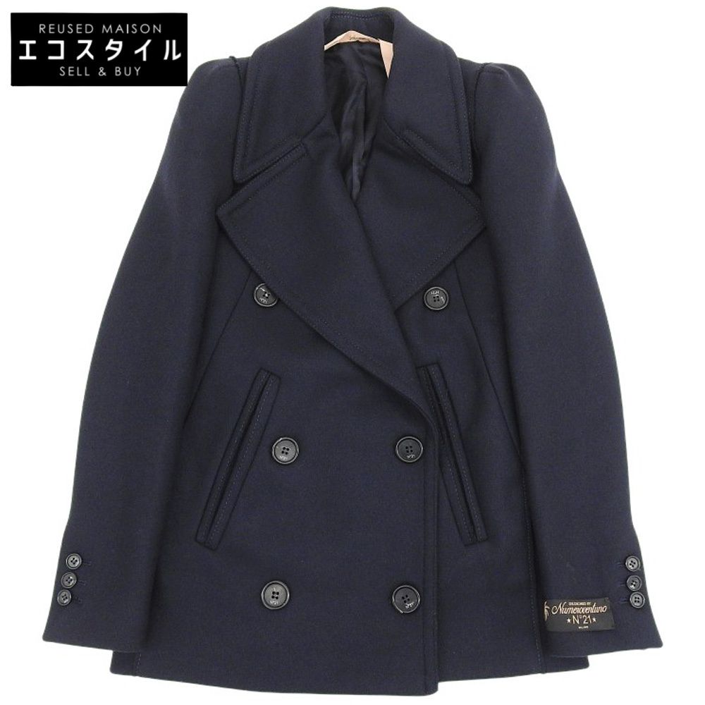 N゜21 ヌメロ ヴェントゥーノ ウール コート アウター レディース ネイビー 36