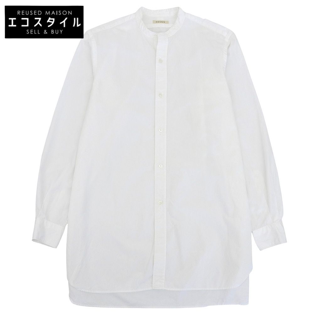 HEUGN ユーゲン Rob コットンポプリン バンド シャツ トップス メンズ ホワイト 1
