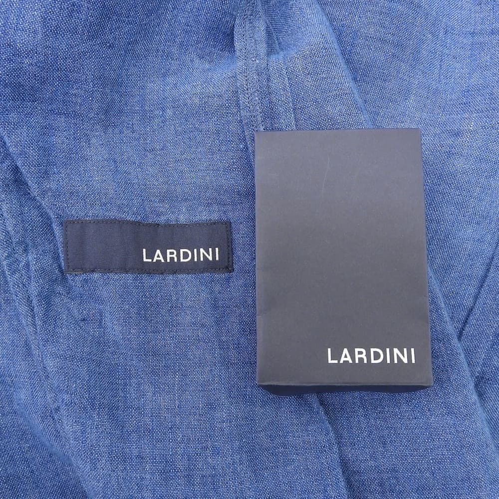美品 LARDINI ソリッド ライトジャケット リネン100% ブルー S LARDINI ラルディーニ 美品 AMAアマ リネンソリッド2Bライトジャケット
