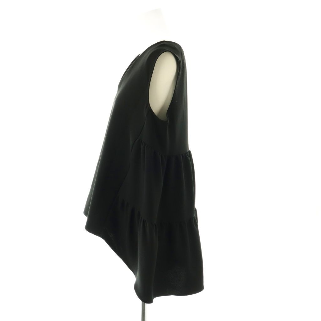 【美品】yoko chan バックフレアブラウス　ブラック ヨーコチャン YOKO CHAN バックフレア VネックAラインブラウス