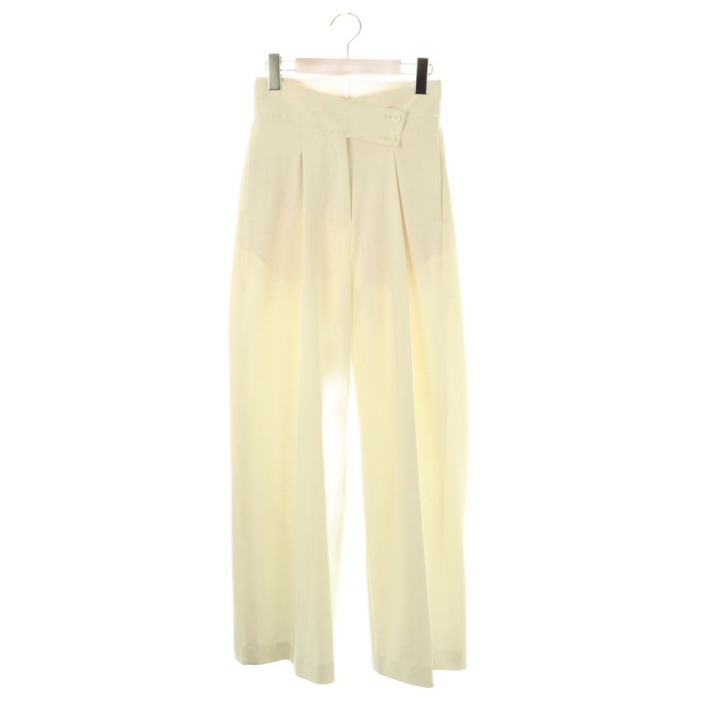 ツウィル TWILL ウエストクロスタックパンツ ワイドパンツ 38 ホワイト ES OS