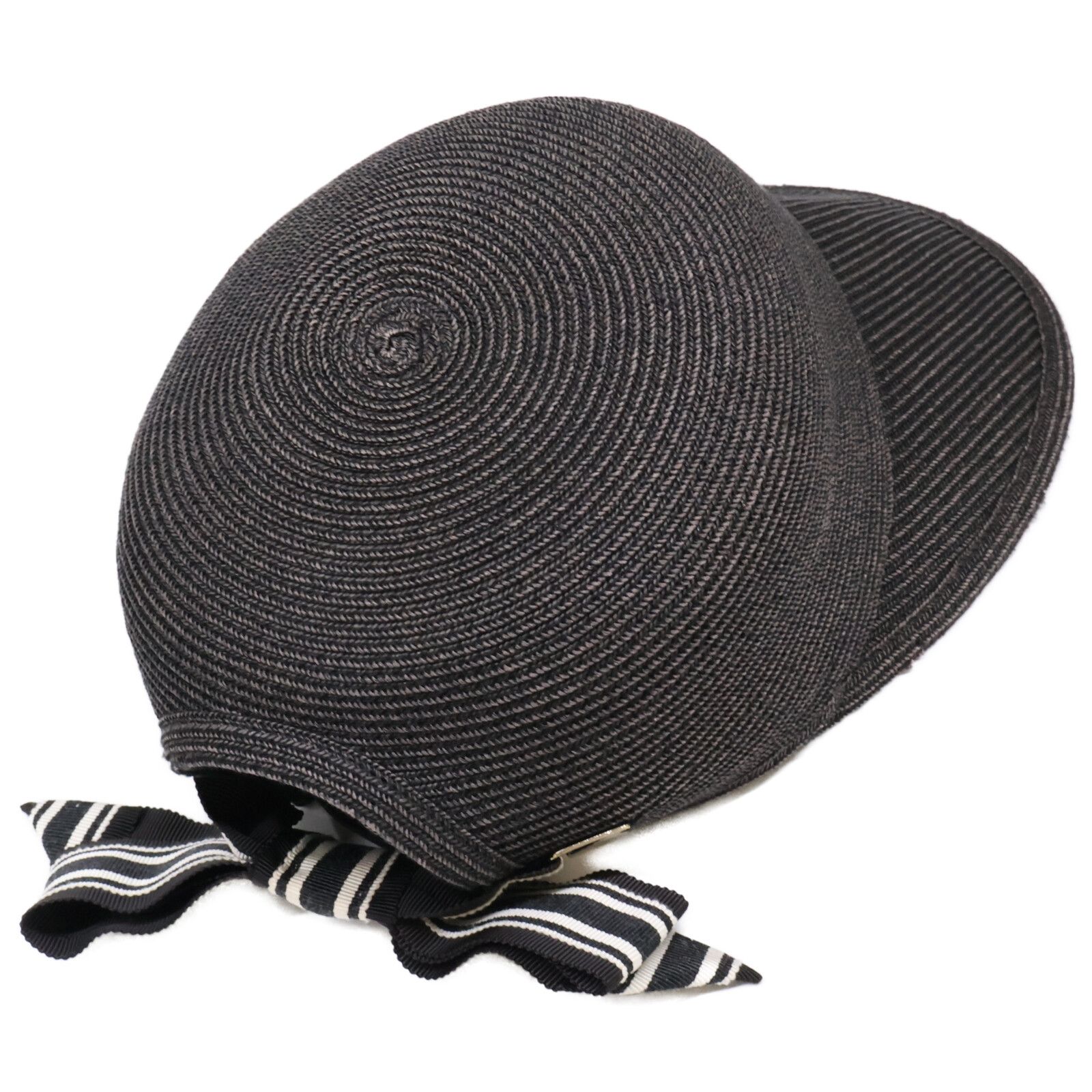 アシーナニューヨーク　ジャネット　麦わら帽子キャップ　黒リボン Athena New York アシーナニューヨーク 【美品】Janet Stripe