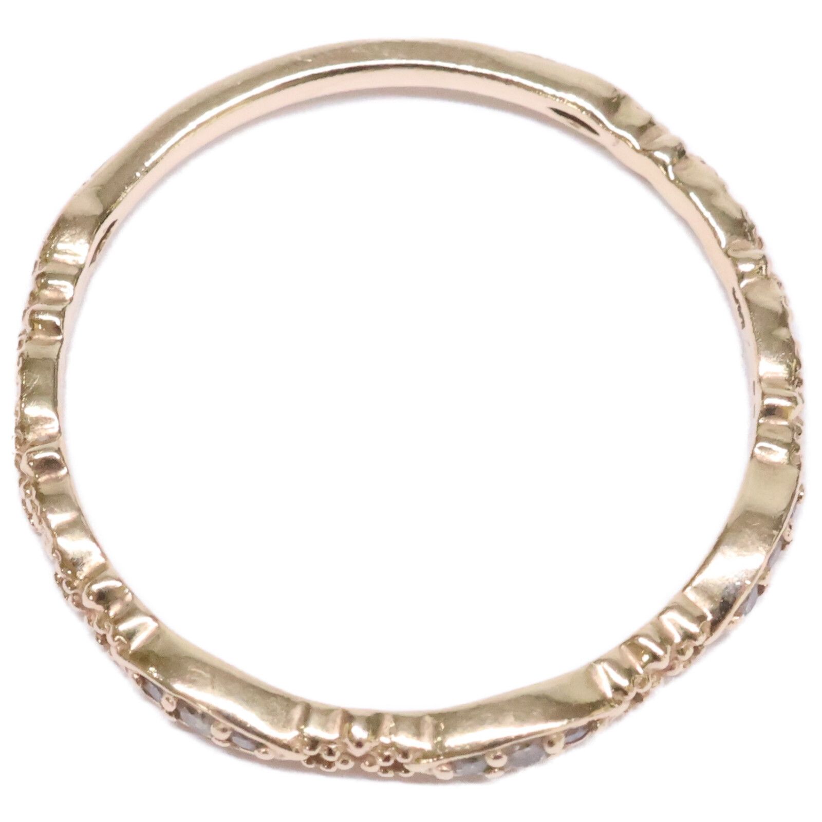 アガット K10 ダイヤモンド リング 13号 カルム 透かし レース 美品 アガット K10 ダイヤモンド リング 13号 カルム 透かし レース 美品