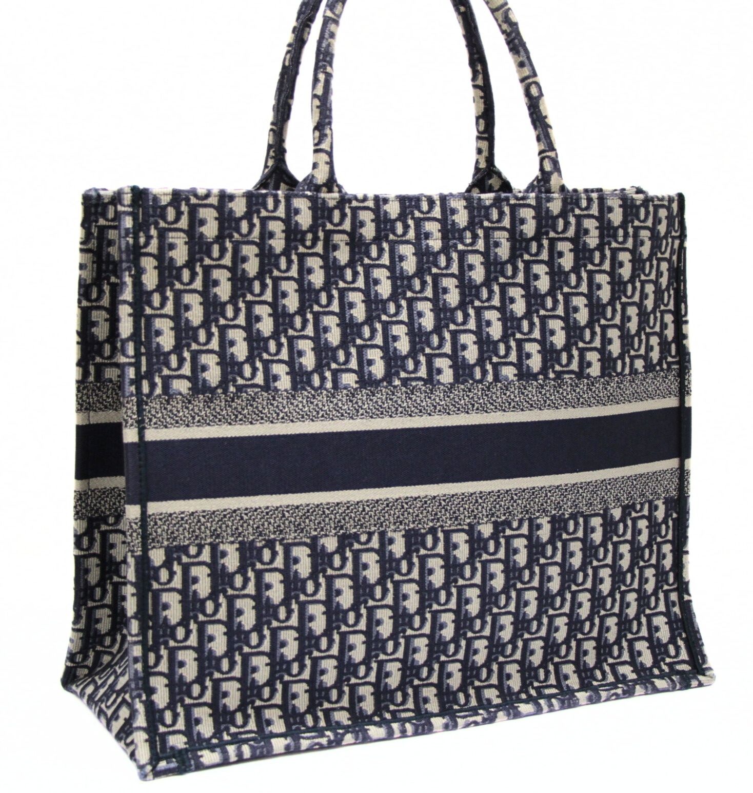 クリスチャンディオール ブックトート ラージ オブリーク ネイビー 紺 クリスチャン ディオール Christian Dior ブックトート ラージ